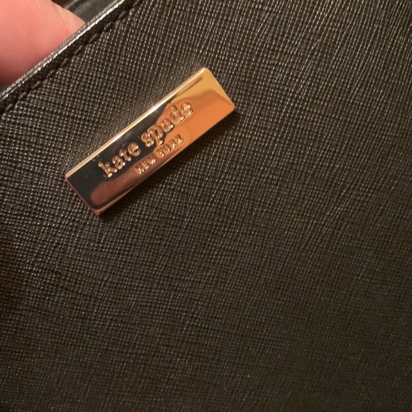 Kate Spade LAUREL WAY black crosshatch leather top zip daily tote purse bag EUC - Picture 11 of 16